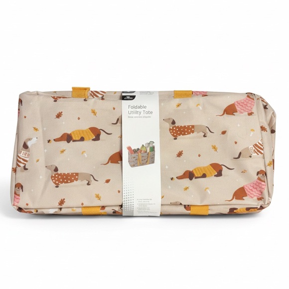 Dachshund Wiener Dog Crane Folded Utility Tote Beach Grocery Limited Edition - Picture 3 of 5